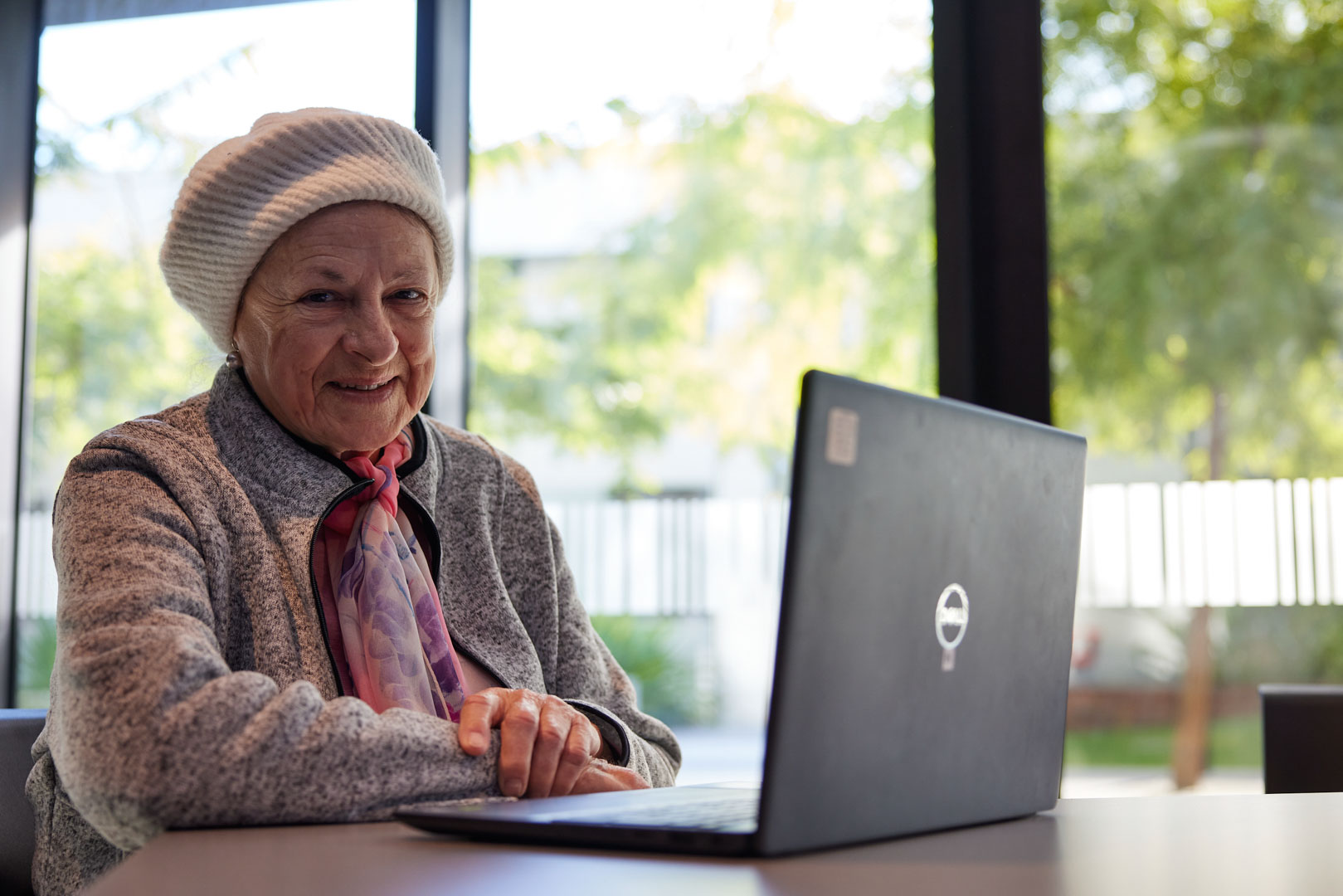 Woman being cyber safe on her mobile phone.