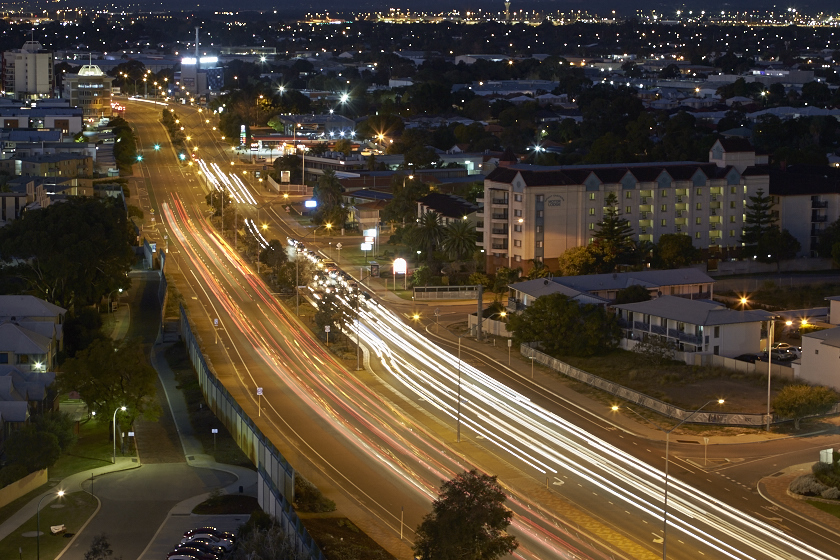 Great Eastern Highway at night.