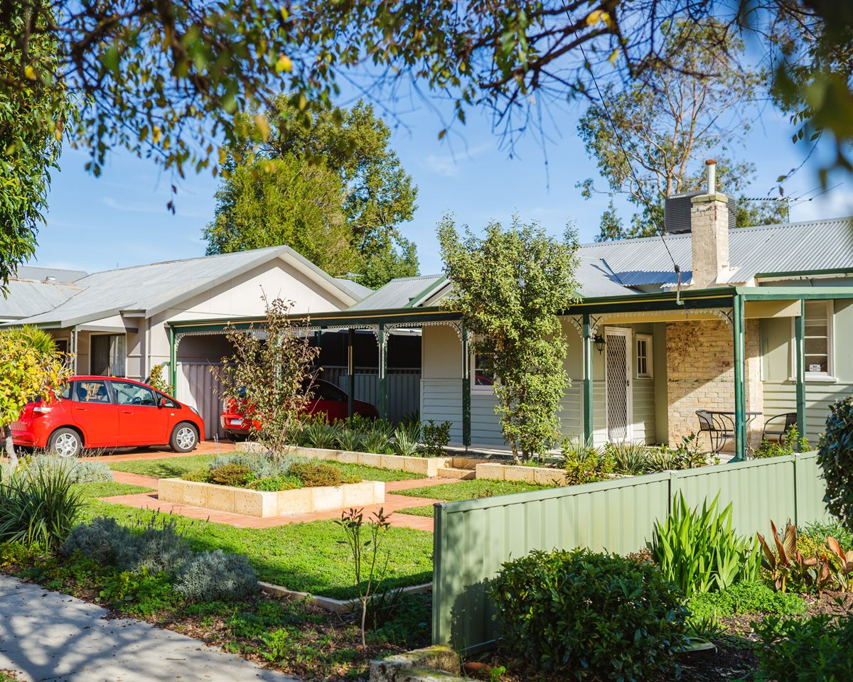 Residential home from the outside on a City of Belmont street.