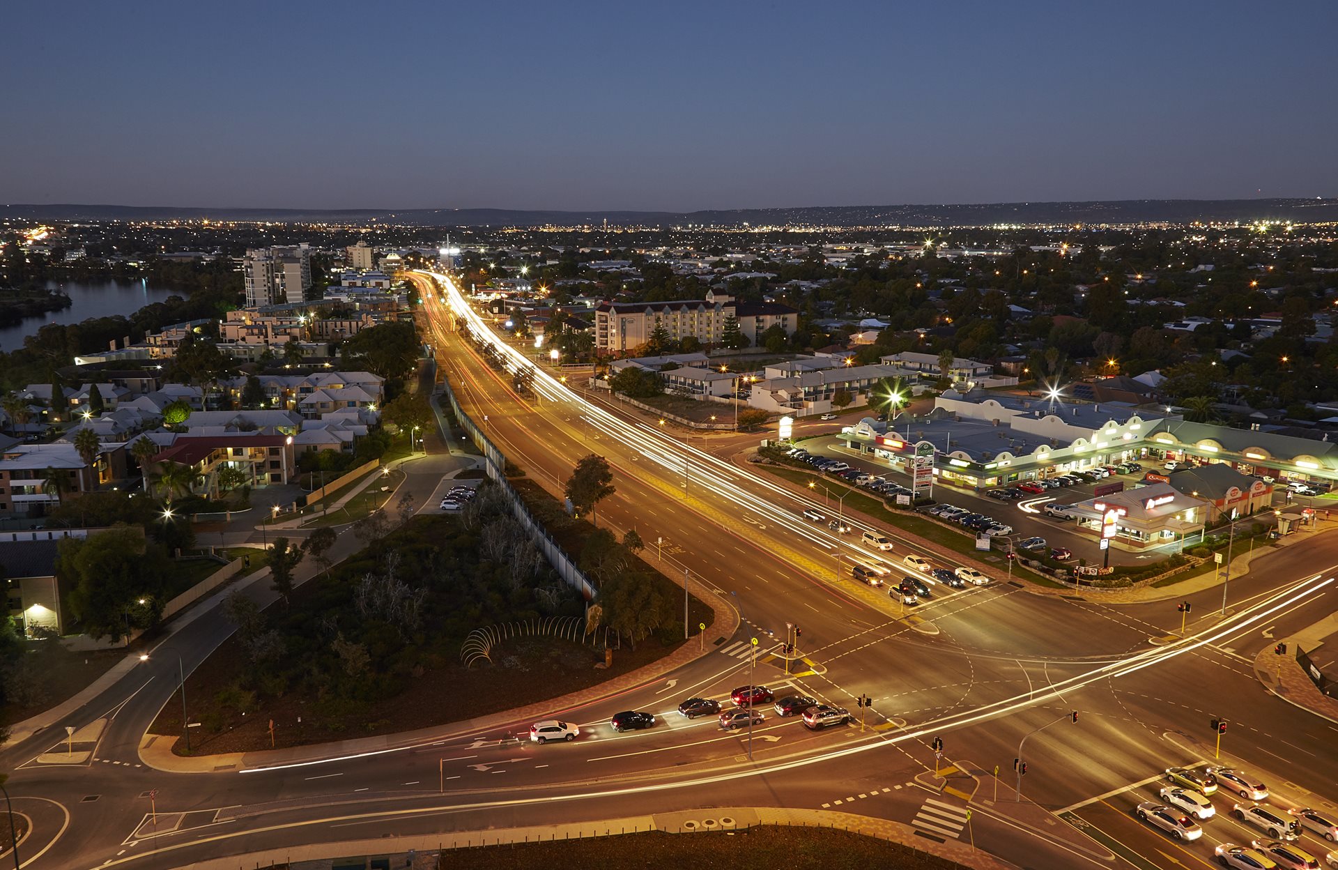 Great Eastern Highway at night.