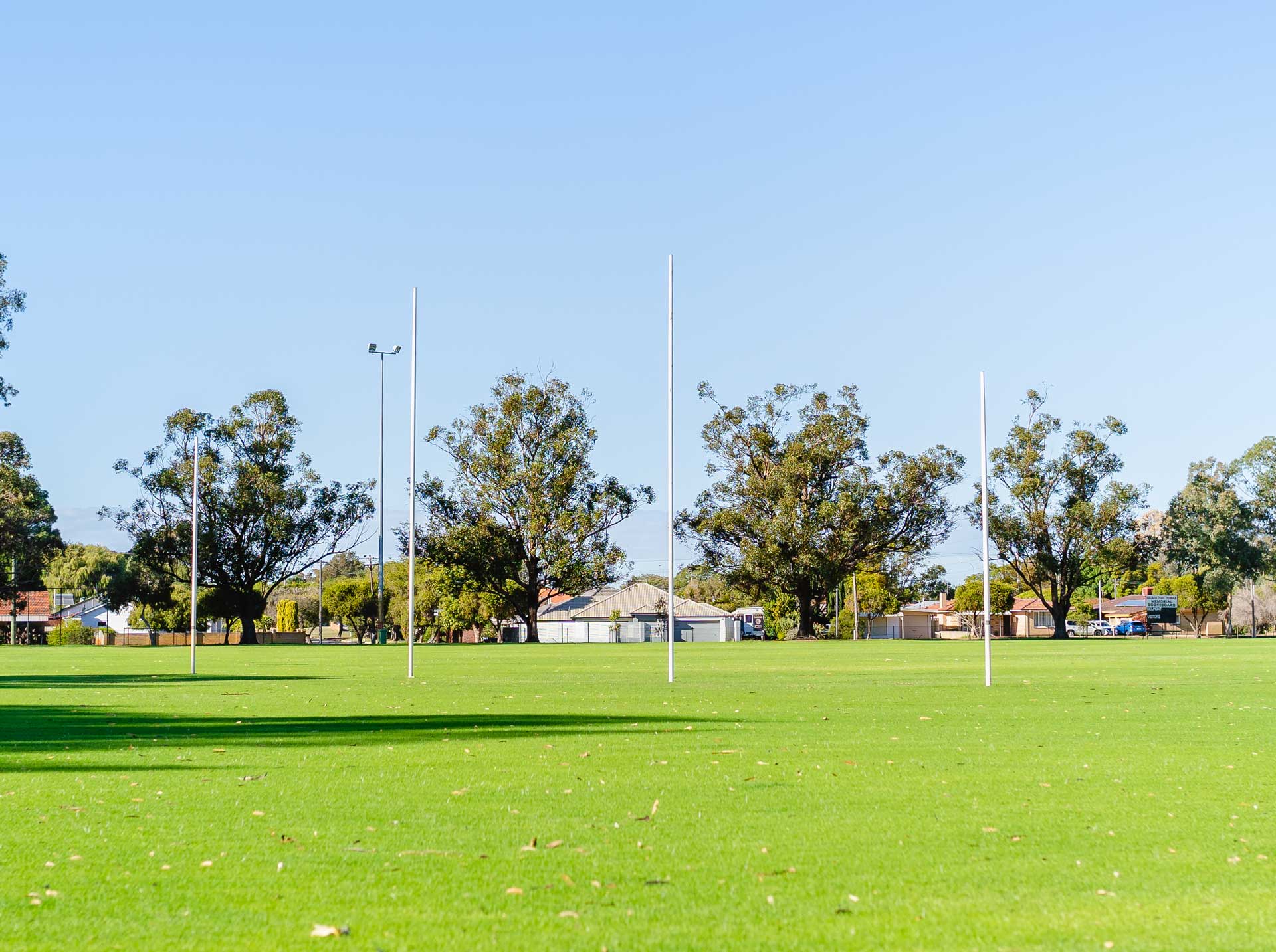 Goal posts at Forster Park.