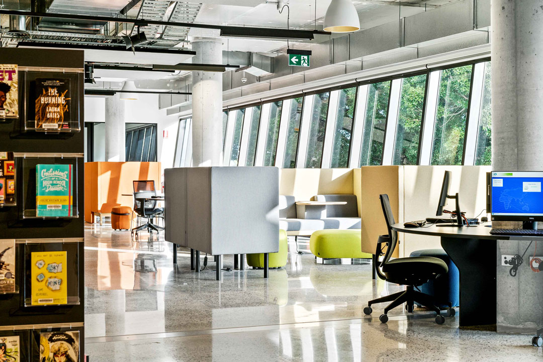 Ruth Faulkner Library study areas.