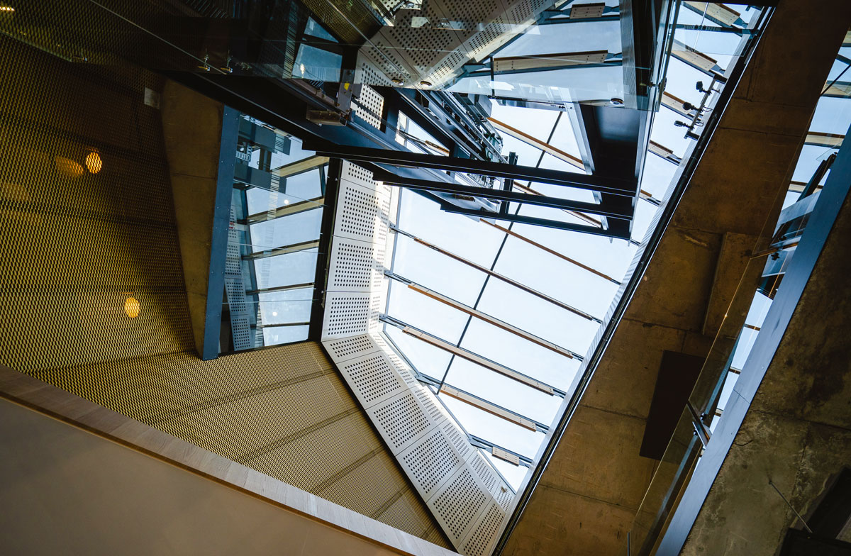 View of skylight from the ground floor