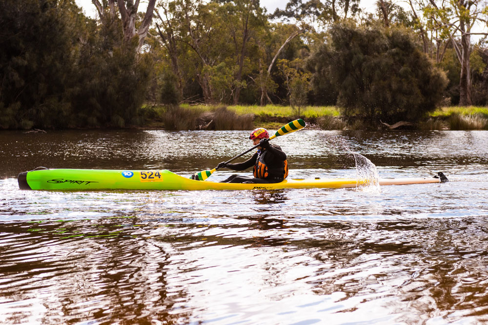 Avon Descent man paddling kayak in Swan River