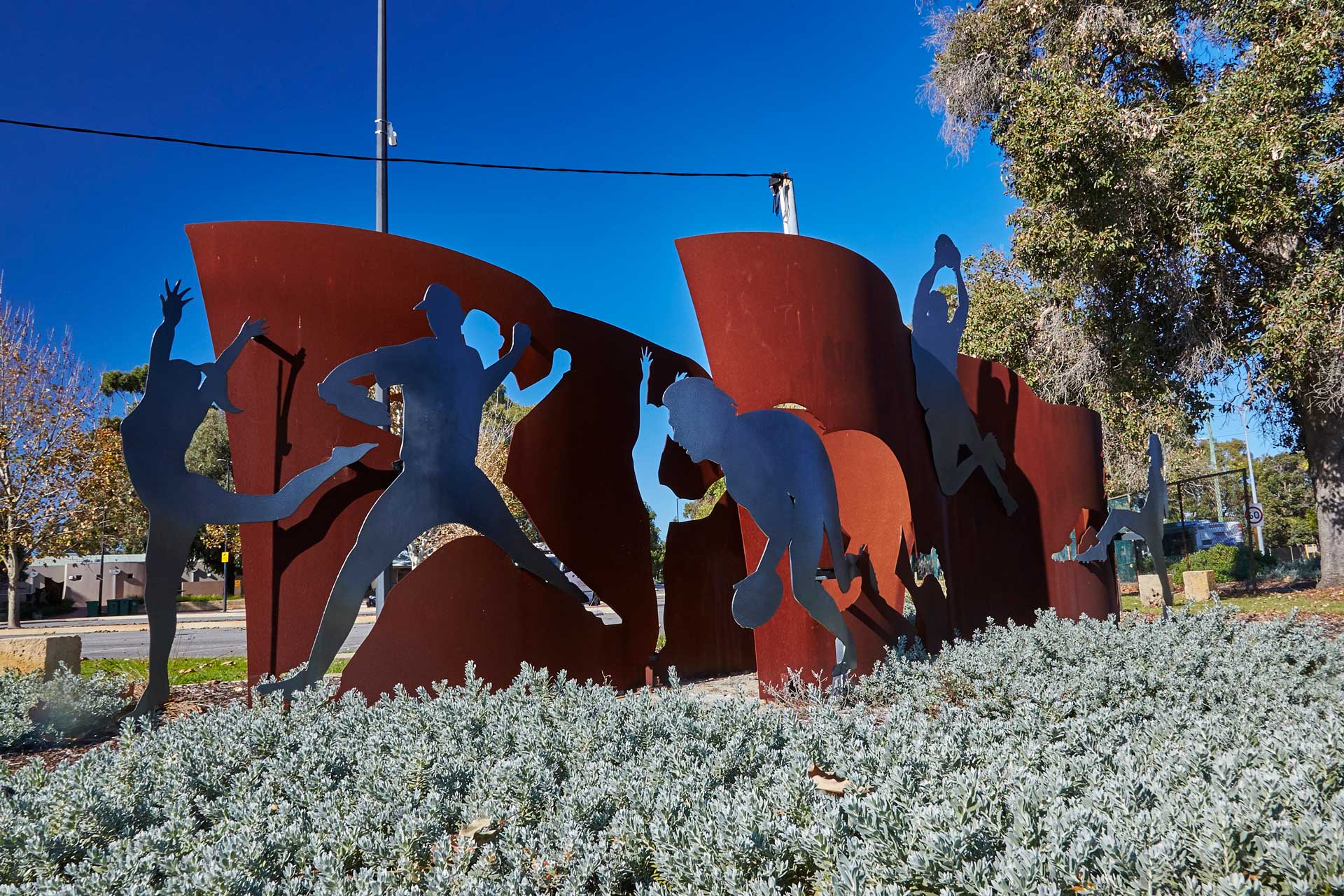 Forster Park Community Centre artwork depicting sporting clubs.