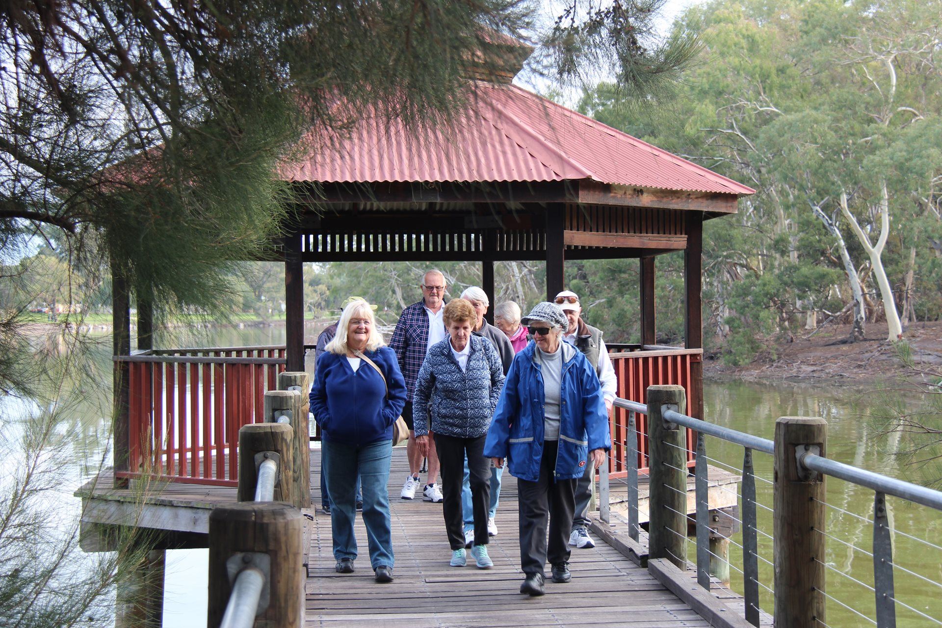 Walking group at Tomato Lake.