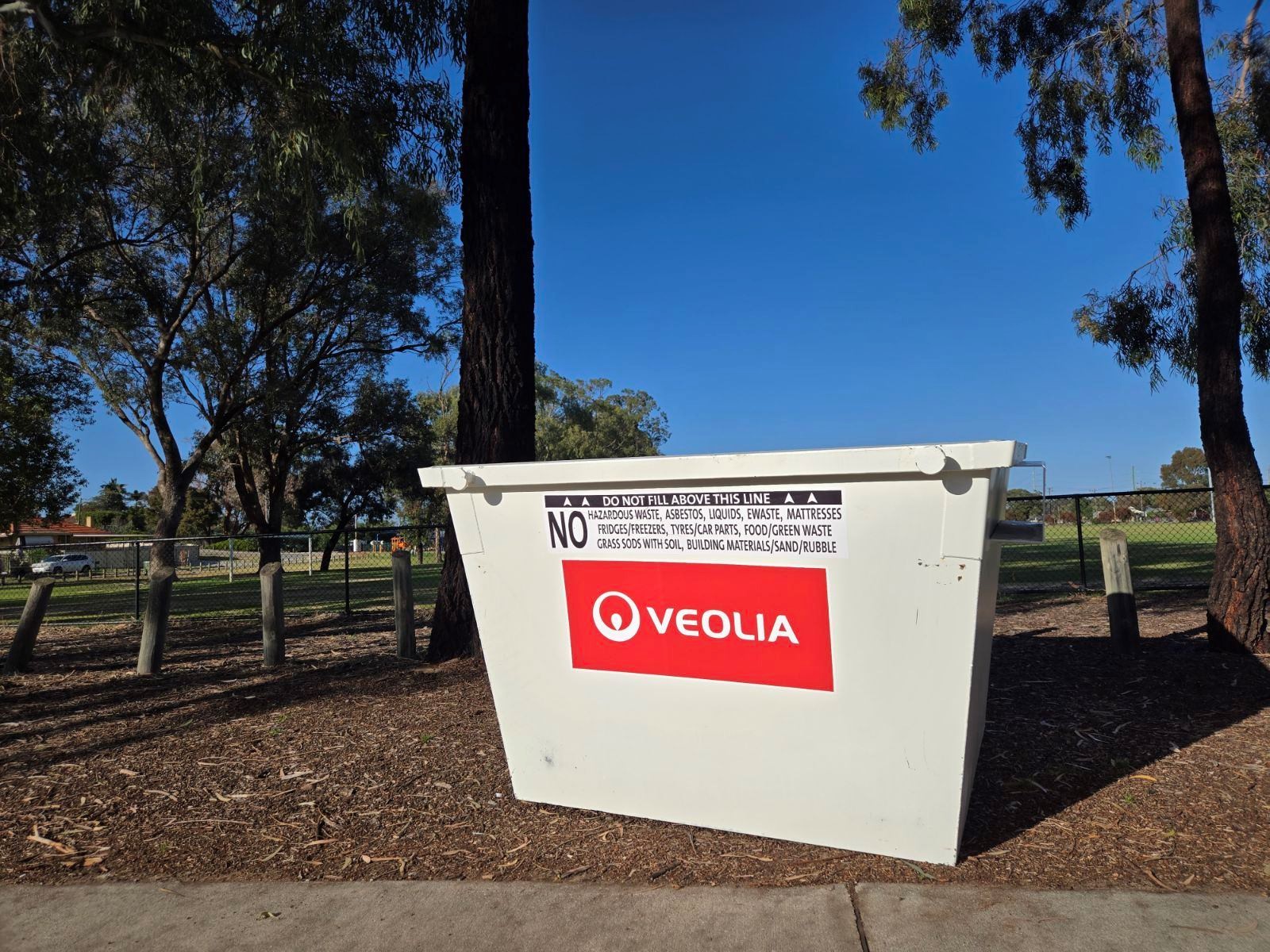 Veolia white bulk bin