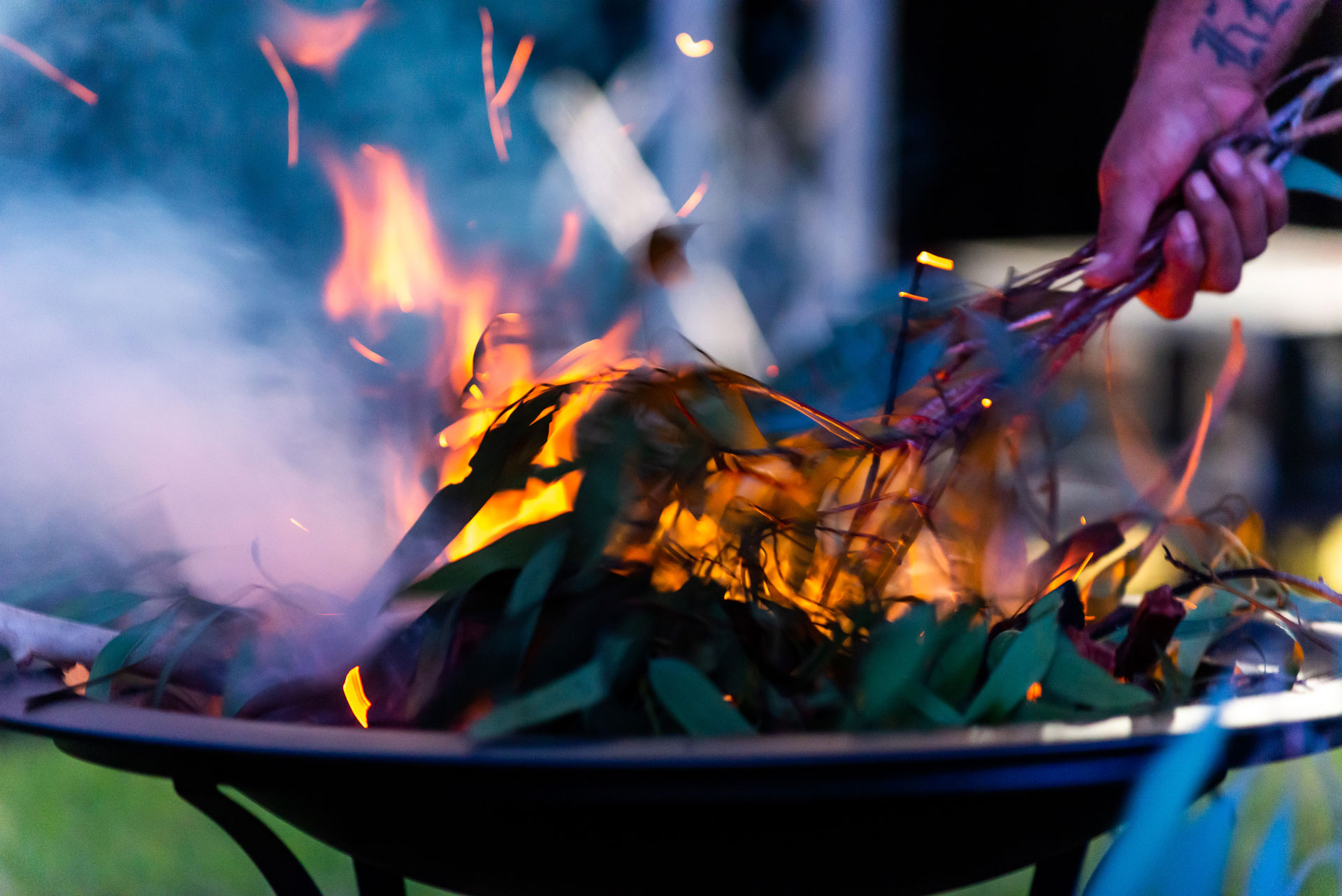 Traditional smoking ceremony.