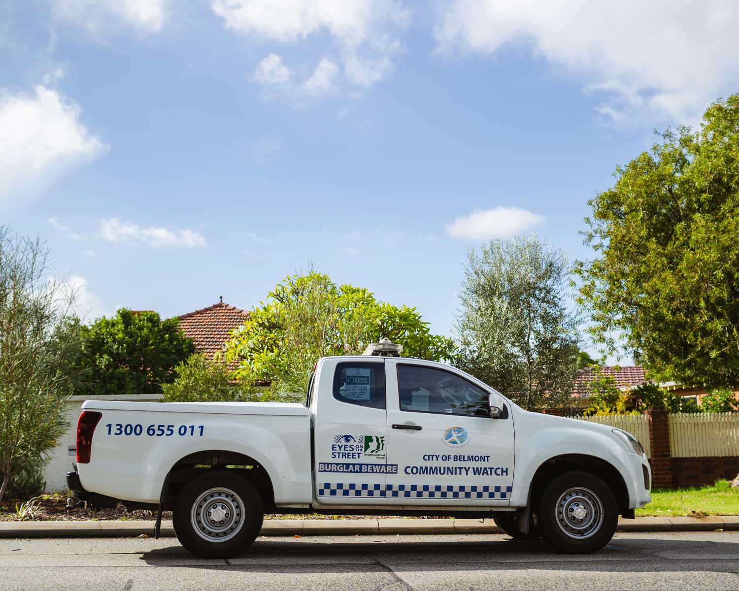 City of Belmont Community Watch Security Patrol vehicle.