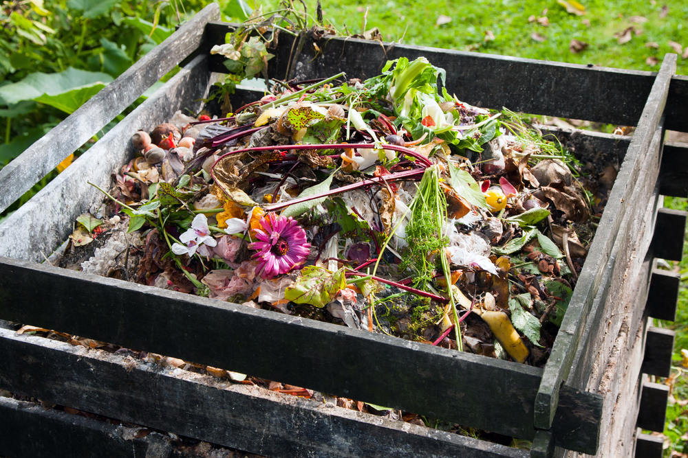 Wooden crate compost bin