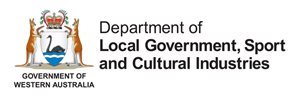 Department of Local Government, Sport and Cultural Industries logo.